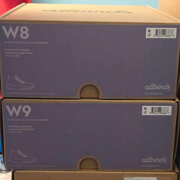 Allbirds Women's Wool Runner-up Mizzles Shoes Medium Grey Light Grey NIB - Picture 6 of 6